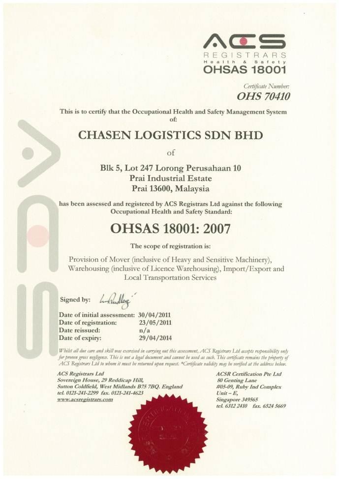 Chasen Logistics Sdn Bhd